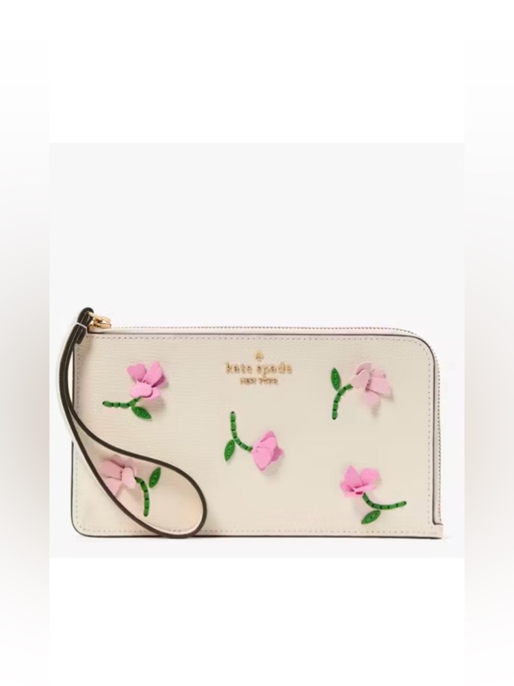 Kate Spade Lucy Applique Medium L-Zip Wristlet